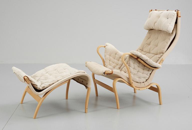 FÅTÖLJ SAMT FOTPALL. Bruno Mathsson DUX.