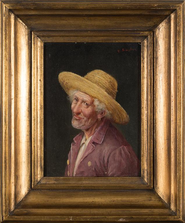 AUGUST STEPHAN, oil on panel.