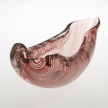 A Tyra Lundgren glass bowl, Venini, Murano, Italy 1930's-40's.