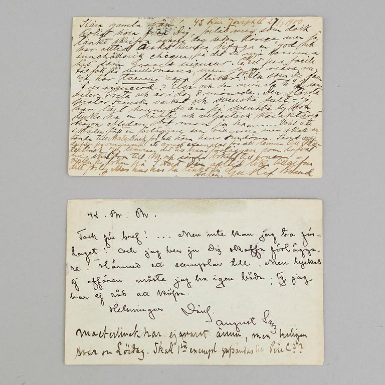 A letter by, August Strindberg dated 1900.