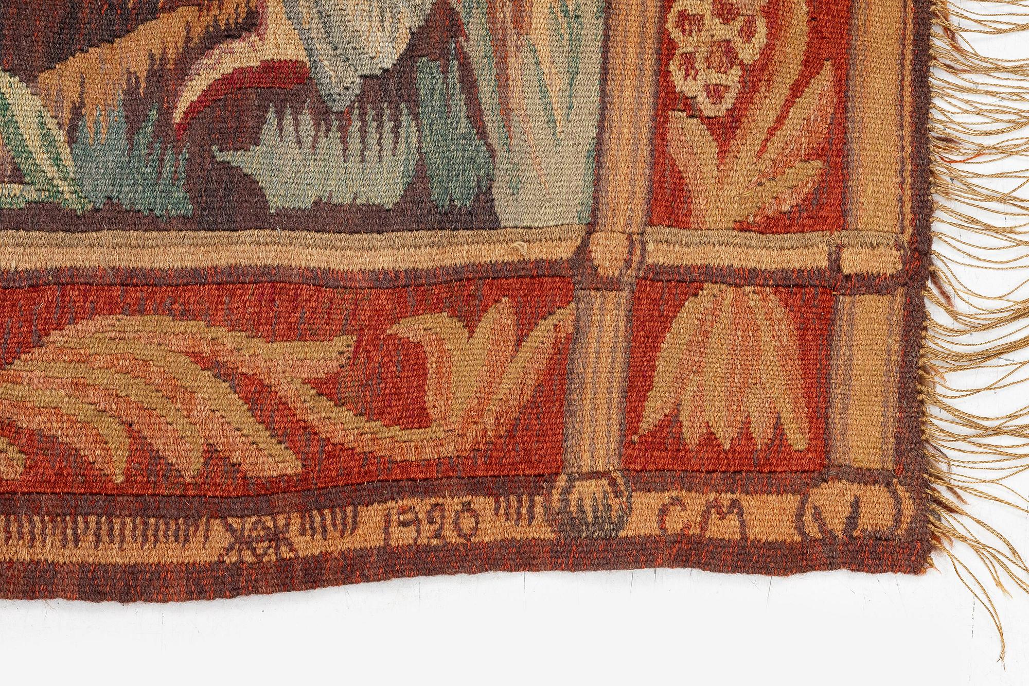 Carl Malmsten, a tapestry,  c. 213 x 113 cm, Handarbetets vänner, signed signed CM (V) dated 1920.
