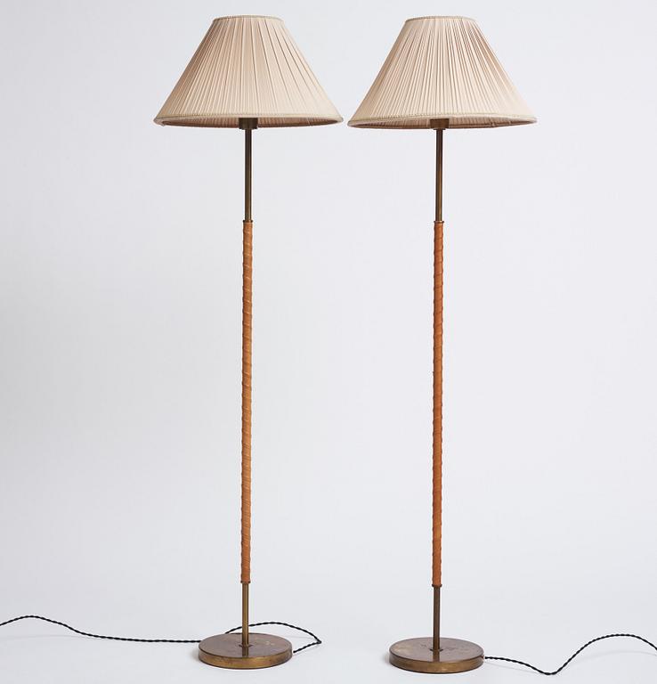 Harald Notini, possibly, a pair of floor lamps model "15750", Arvid Böhlmarks Lampfabrik, Stockholm 1950s-60s.