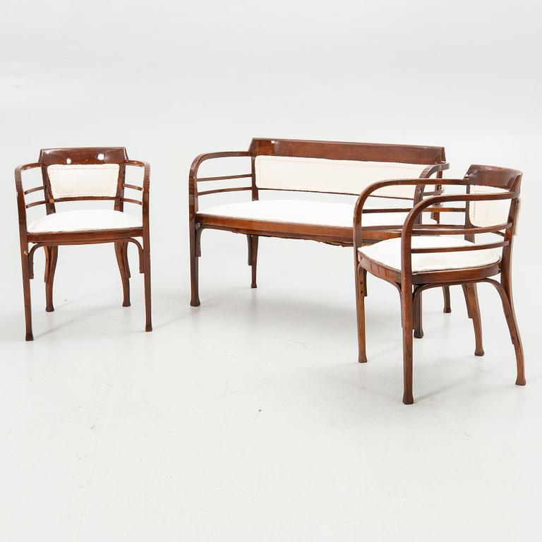 Seating group, 3 pieces, first half of the 20th century.