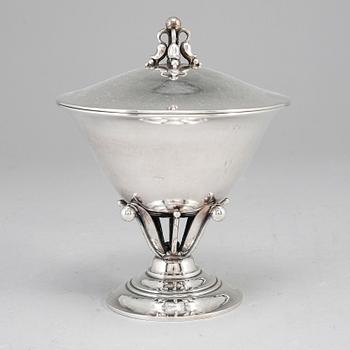 A Johan Rohde sterling silver bowl with lid, model 17C, Georg Jensen after 1945.