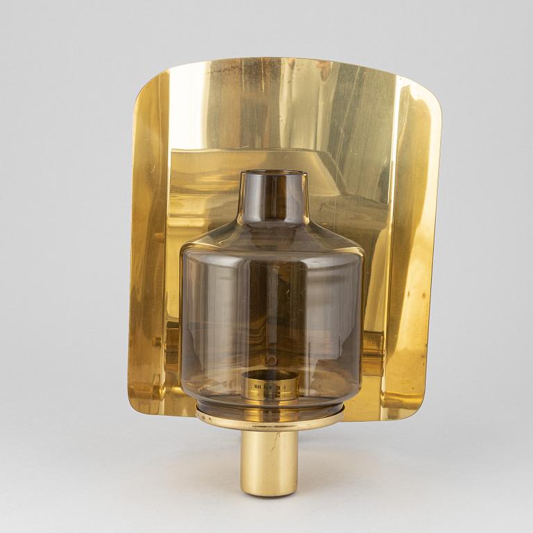 Hans-Agne Jakobsson, three brass wall light sconces, Markaryd, 1960's.