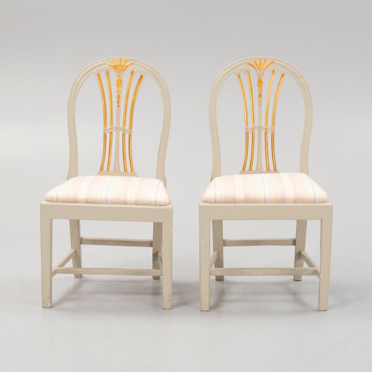 Stolar, sengustavianska, ett par, Lindome, 1800-talets först hälft.
