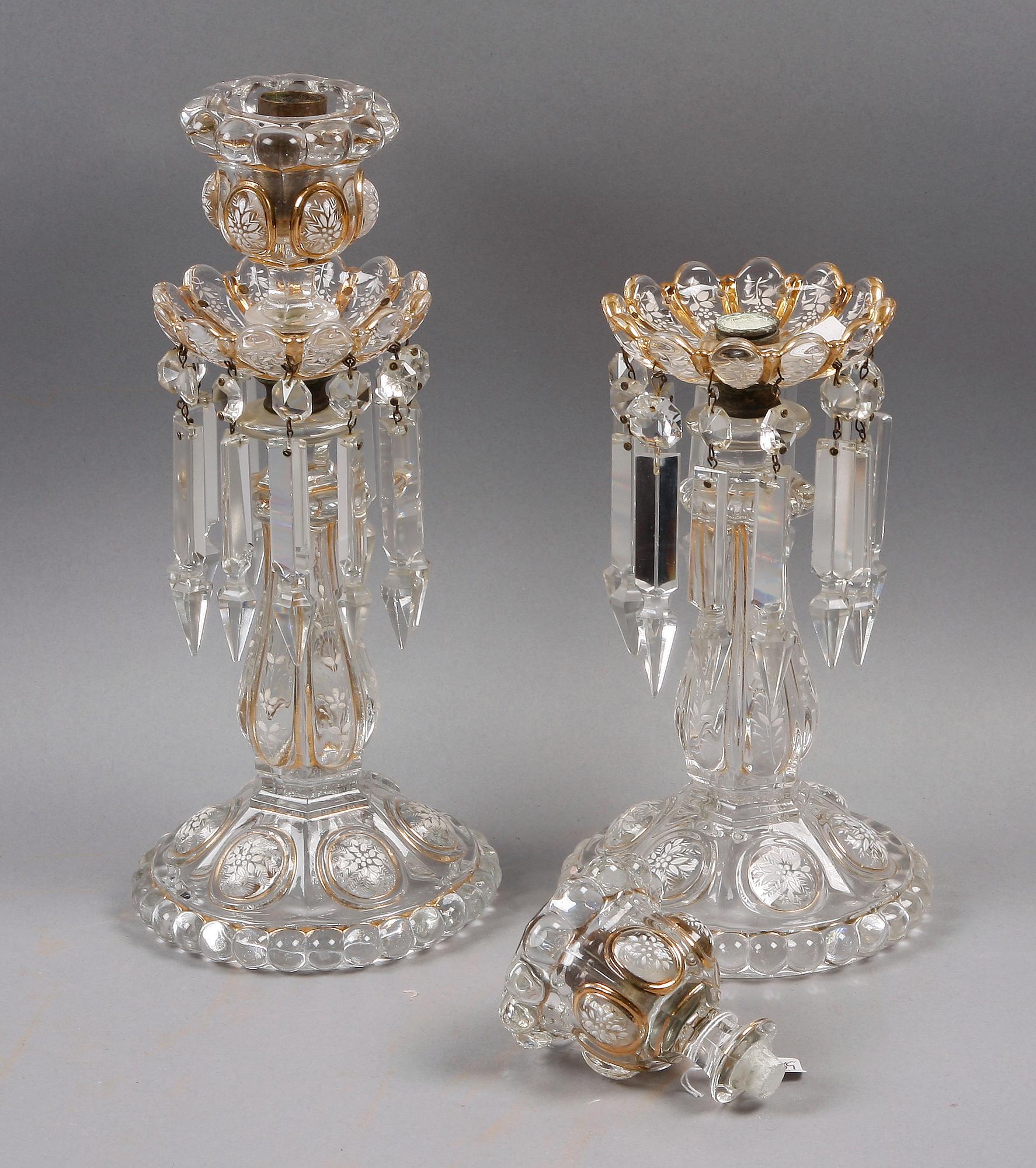 LJUSSTAKAR, glas, 1800/1900-tal.