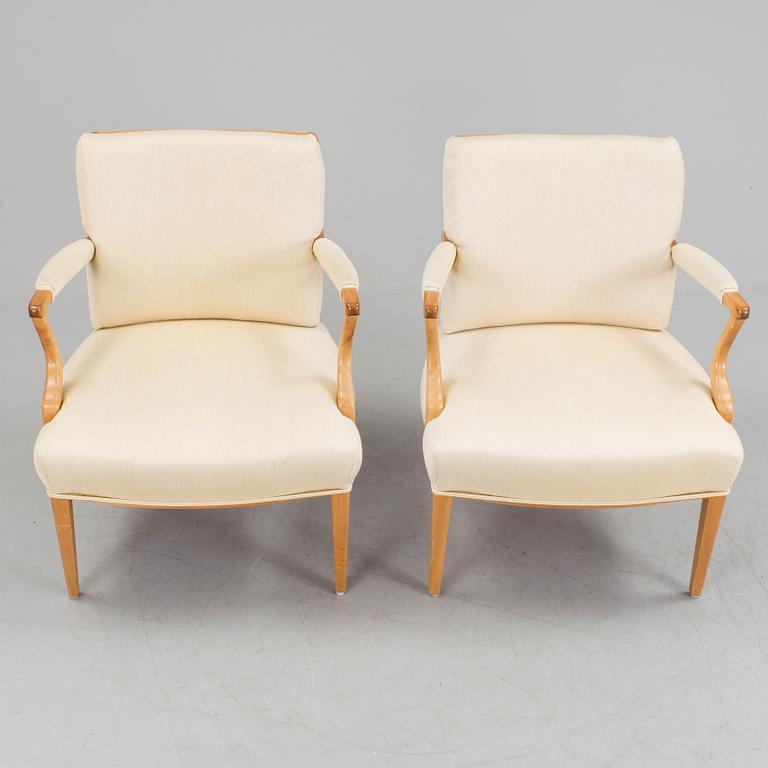 A pair of Josef Frank 969 armchairs, Svenskt Tenn.