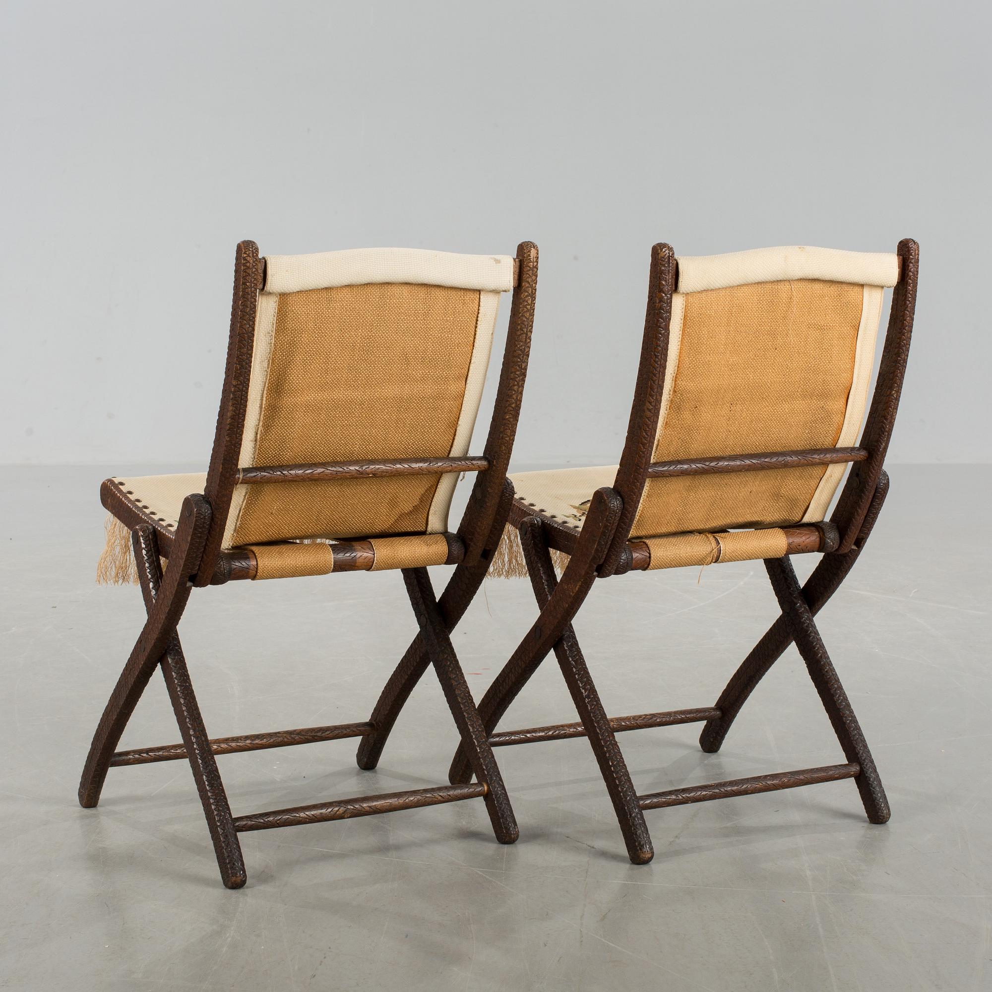 VIKSTOLAR, ett par, sekelskiftet 1800/1900.