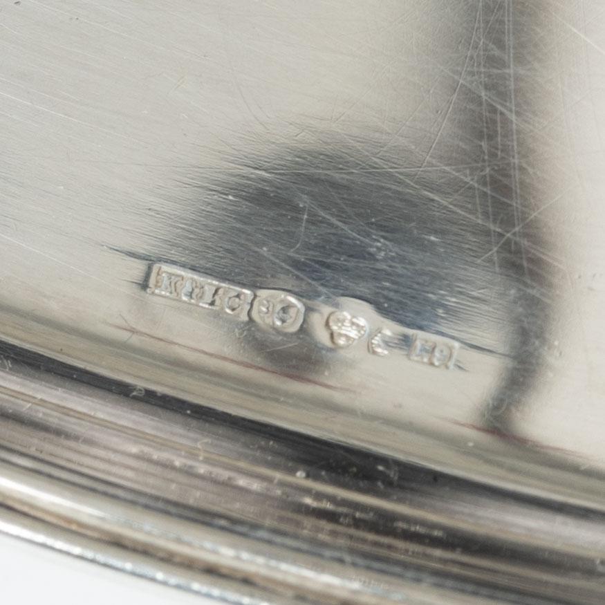 Salt and pepper shakers and tray, silver, including Henning Koppel for Georg Jensen, Denmark.