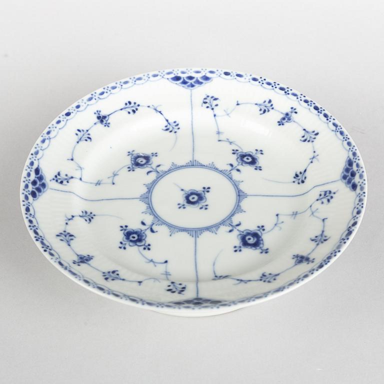 A 'Blue Fluted Half Lace' porcelain centerpiece dish, Royal Copenhagen, model 579, post 1923.