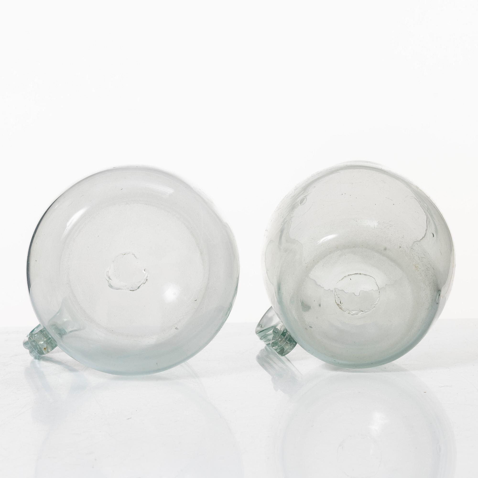 A set of two Swedish glass tankards, early 19th century.