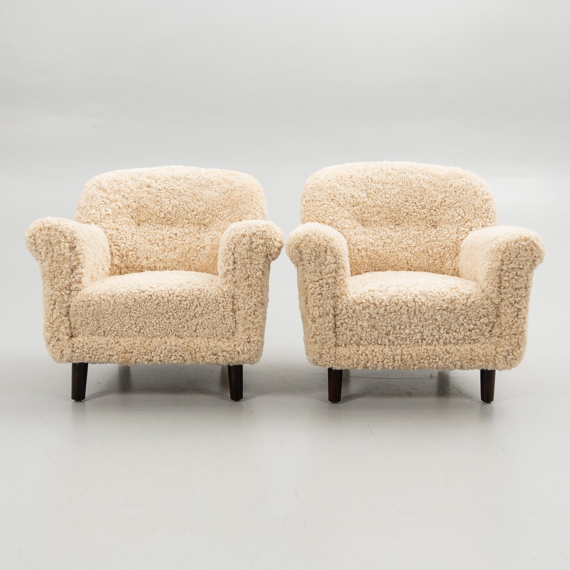 Armchairs, a pair, Swedish Modern, 1940s.