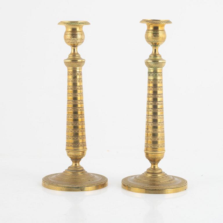 Candlesticks, a pair, Empire style, circa 1900.