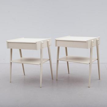 SÄNGBORD, ett par, Carlström & Co Möbelfabrik, 1900-talets andra hälft.