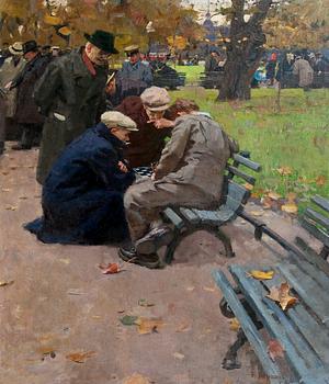 409. Eduard Khoroshy, PLAYING CHESS IN MIKHAILOVSKY GARDEN.