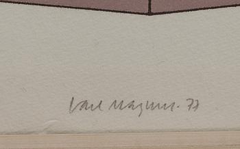 CARL MAGNUS, akvarell. Signerad och daterad -77.