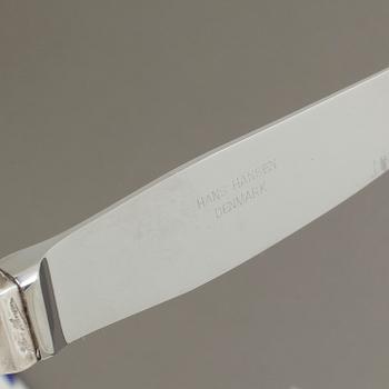 BESTICKSERVIS, 76 delar, sterlingsilver, Hans Hansen, Danmark, bland annat 1934. Vikt ca 2467g.