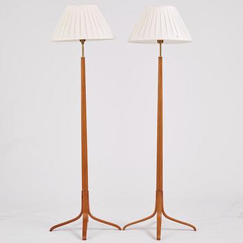 Bertil Brisborg, & Olle Elmgren (1894-1985), a pair of floor lamps, model "31723","NK-Hantverk", Nordiska Kompaniet, 1940s.