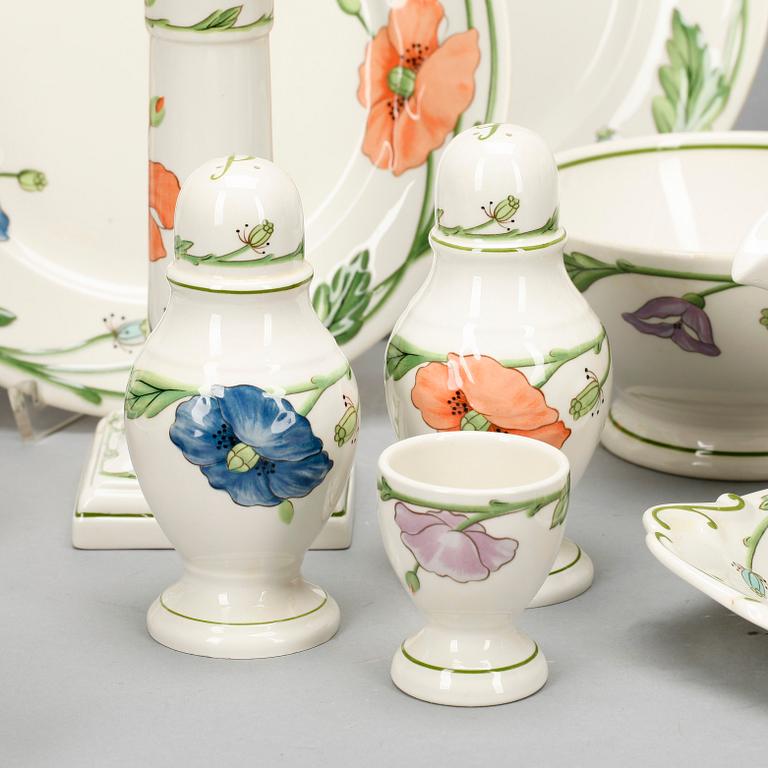 SERVISDELAR, 53 st delar, porslin, "Amapola", Villeroy & Boch, Tyskland, 1900-talets slut.