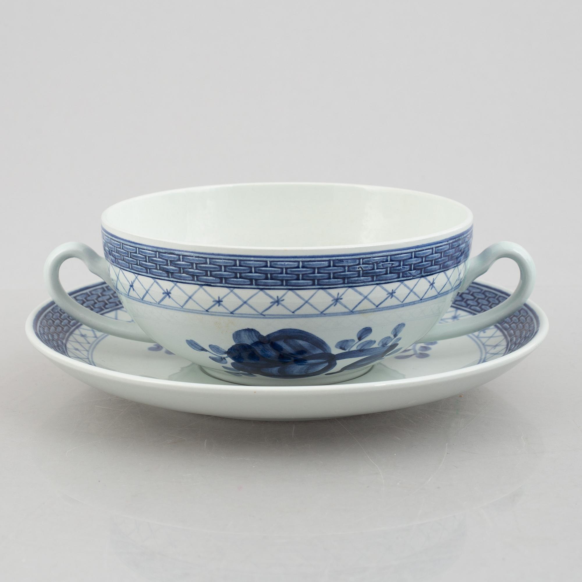 Royal Copenhagen & Alumina, a 61-piece earthenware "Tranquebar" service, Denmark.