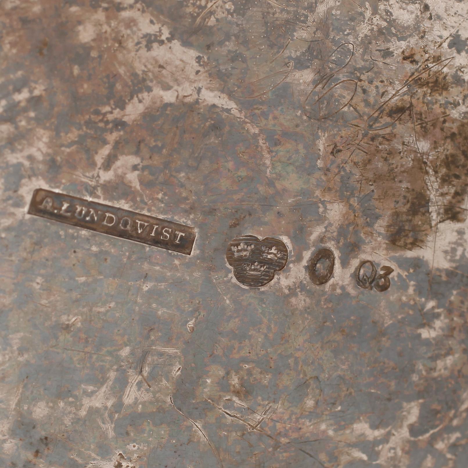 TEKANNA, silver, Anders Lundqvist, Stockholm, 1822, vikt 800 g.