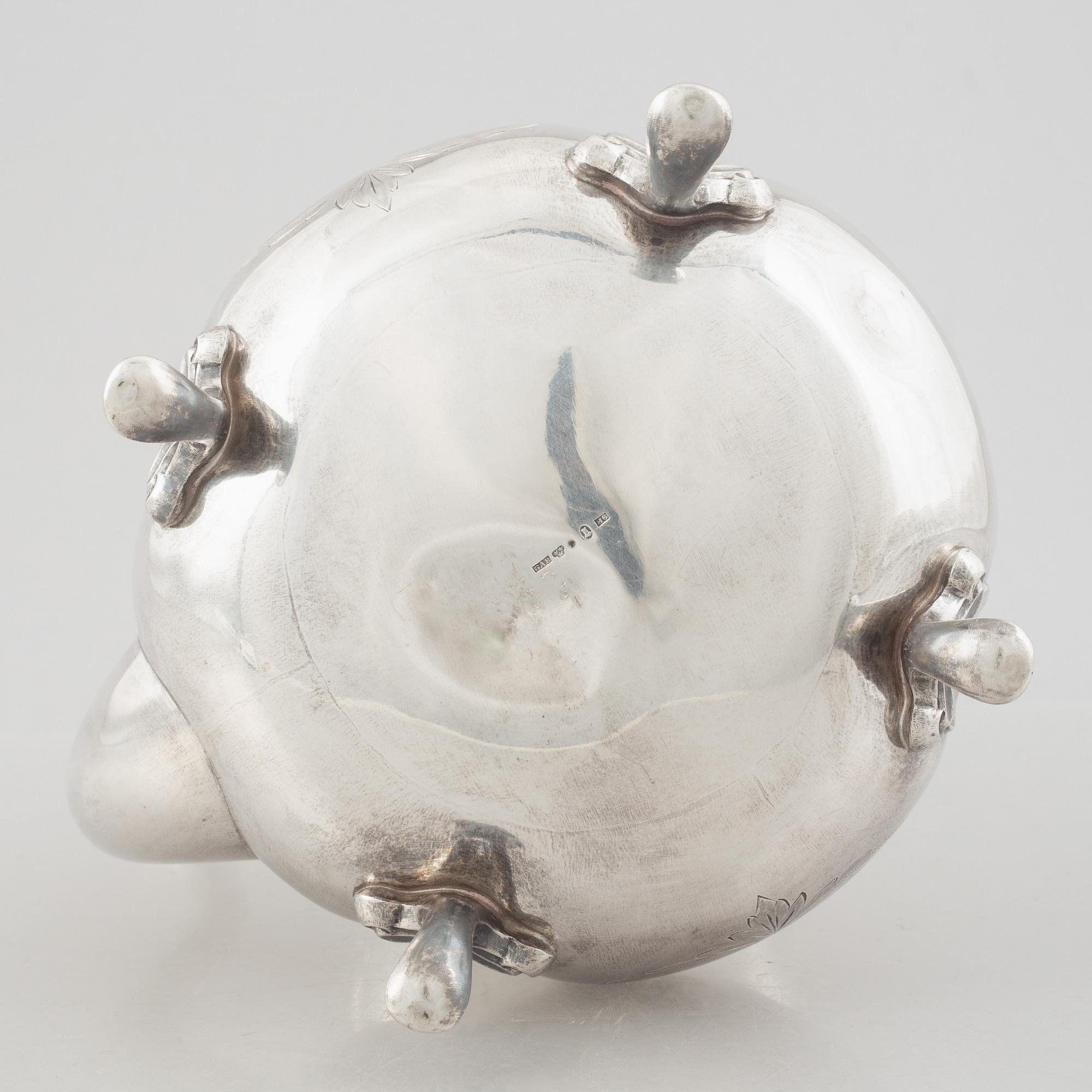 A silver coffee pot, GAB, Stockholm, Sweden, 1886.