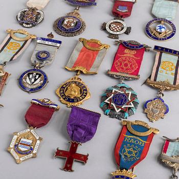 Masonic medals, ca 40 pcs, England etc.