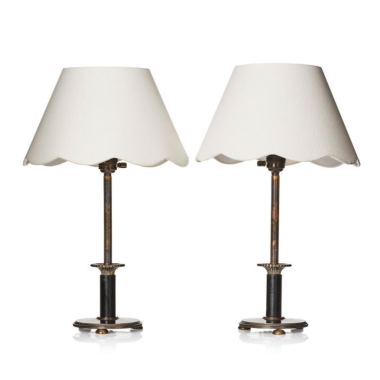 Erik Tidstrand, a pair of table lamps, model "28481", Nordiska Kompaniet, 1930s.