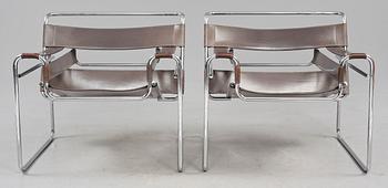 FÅTÖLJER, ett par, "Wassily", Marcel Breuer, efter, tillverkad av Knoll International, 1980-tal.
