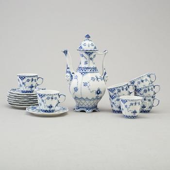 A 9 pieces porcelain table ware 'Musselmalet' from Royal Copenhagen, Denmark.