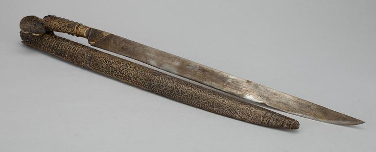 SVÄRD, Turkiet, "Yatagan", mässing, sekelskiftet 1700/1800-tal.