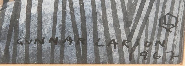 Gunnar Larson, mixed media signed and dated 1967.