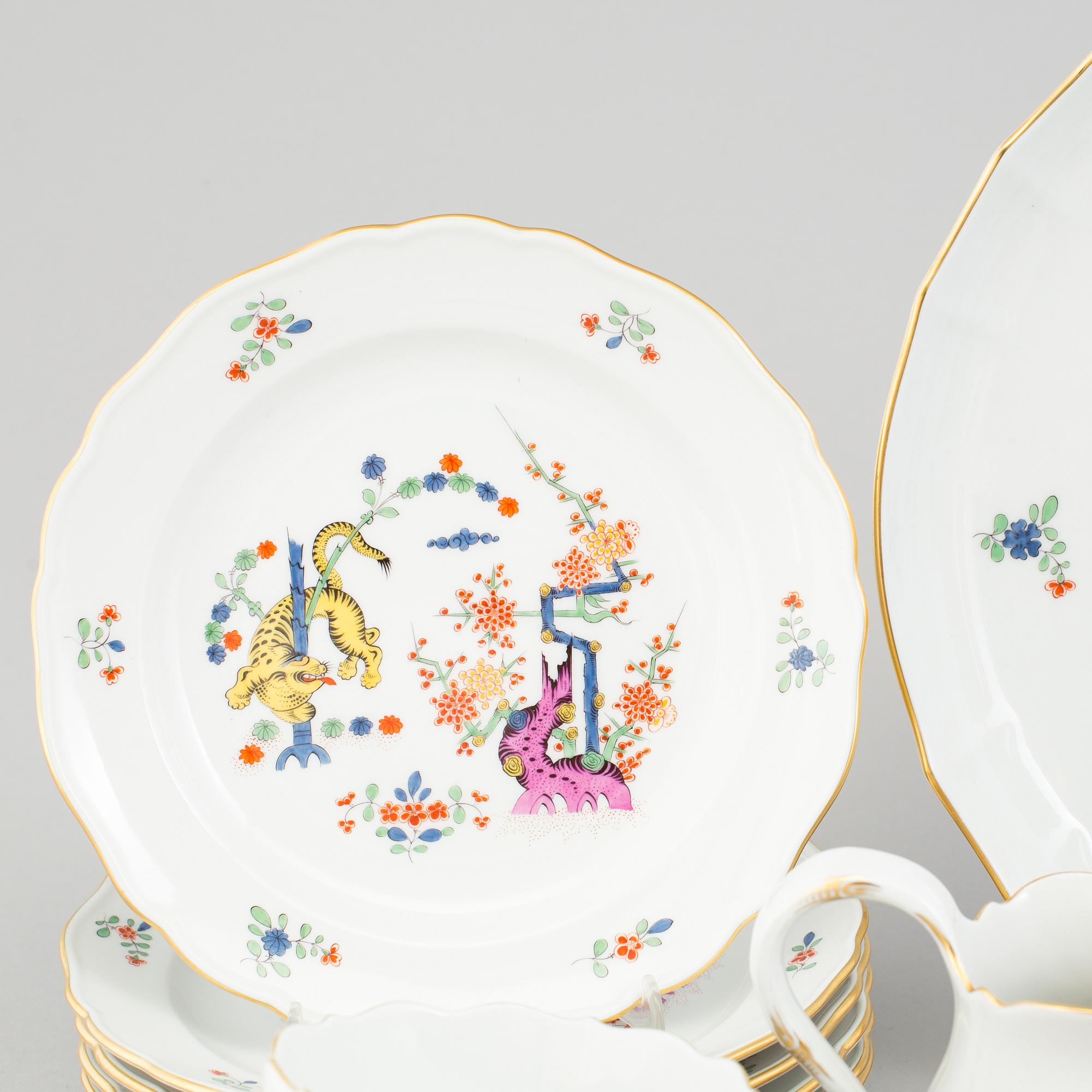 A 16 piece coffee service by Meissen, late 20th century.