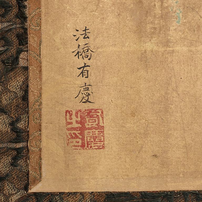 A Japanese six fold table screen, early 20th Century.