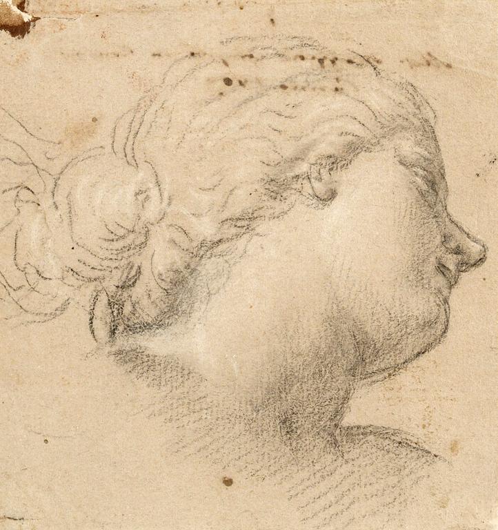 Annibale Carracci Hans efterföljd, Studie av kvinnohuvud.