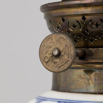 A 'Blue Fluted Half Lace' porcelain lantern, Royal Copenhagen, 1893-1900.