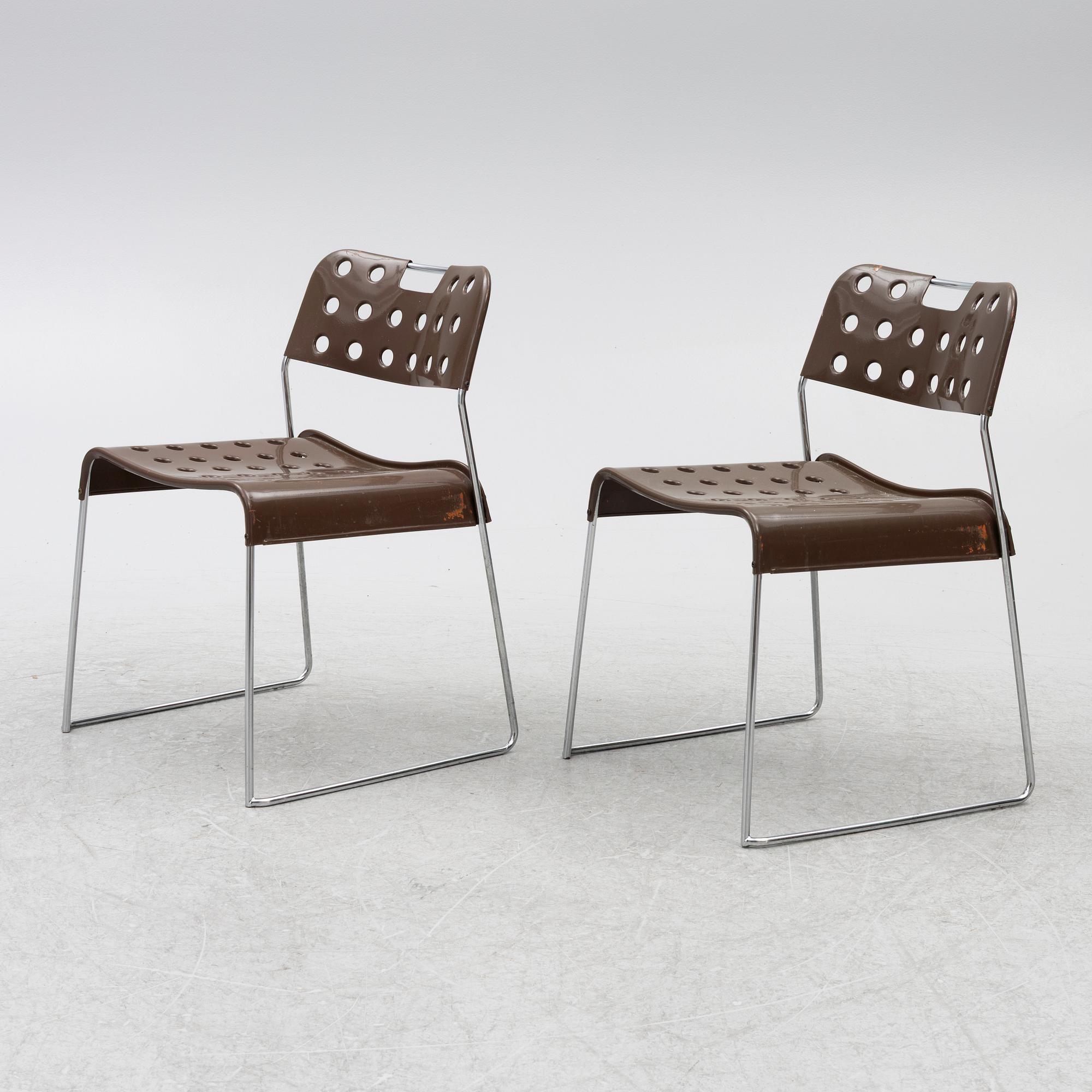 Rodney Kinsman, stolar, 5 st, "Omstak Chair", Bieffeplast, Italien, 1970-tal.