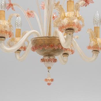 A Venetian style chandelier, mid 20th Century.