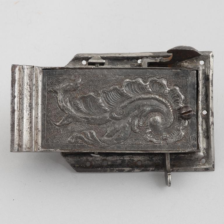 Lås, troligen Sverige, 1700-talets mitt, Rokoko.