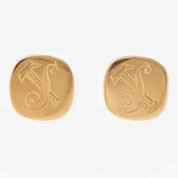 Skjortknappar, 18K guld med monogram.