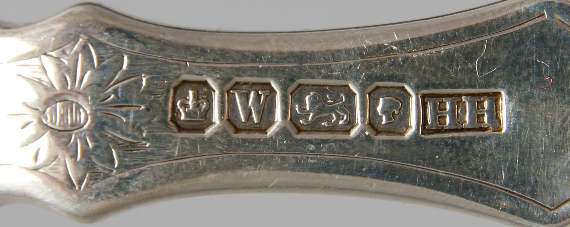 UPPLÄGGNINGSBESTICK, silver, Harrison Bros & Howson, Sheffield 1860-tal. Vikt c:a 270 g.