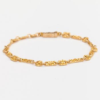 Björn Weckström, A 14K gold bracelet "Bird tracks". Lapponia 1992.