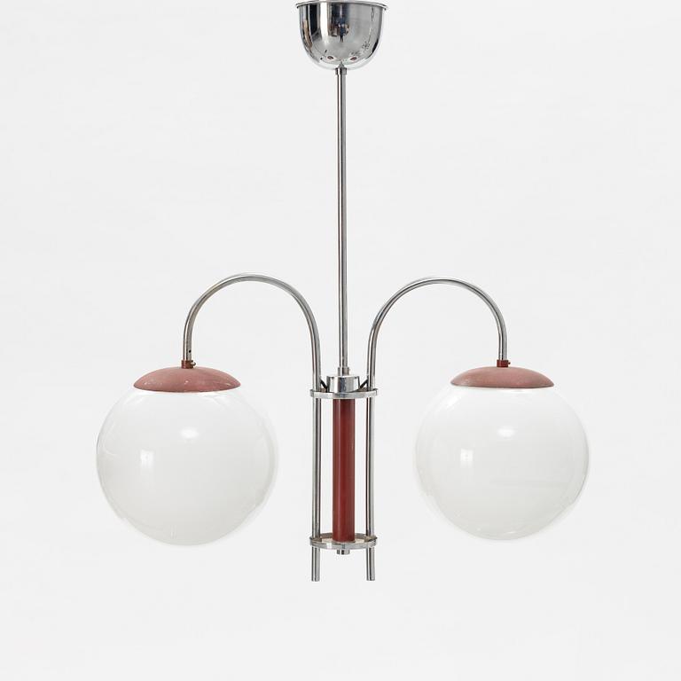 A 1930's Art Déco ceiling lamp.