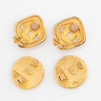 Chanel two pair clip earrings.