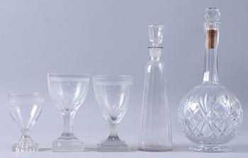 PARTI GLAS, 5 delar, 1800/1900-tal.