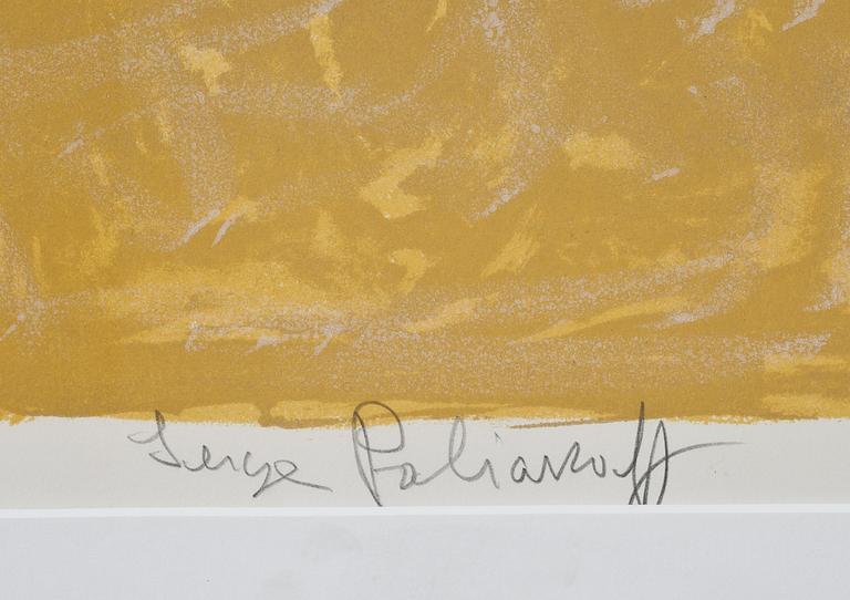 Serge Poliakoff, "Composition jaune, orange et verte".