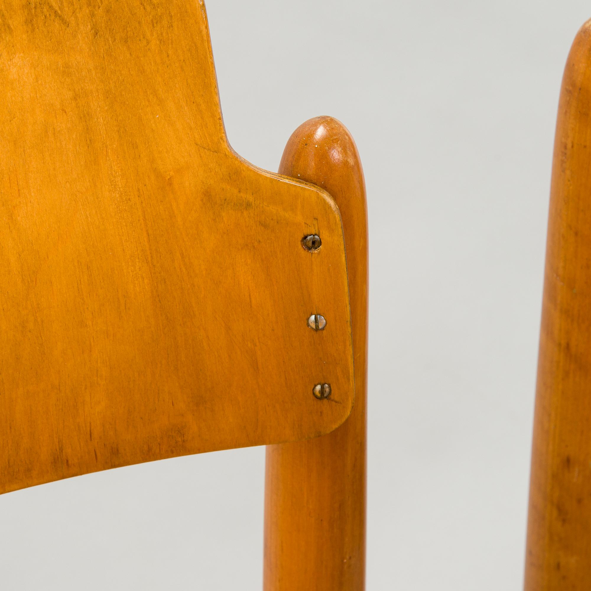 Ilmari Tapiovaara, eight 1940s "Wilman" chairs for Wilh. Schauman Fanerfabrik, Jyväskylä, Finland.