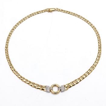 18K gold necklace with diamonds.