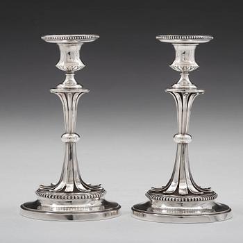 Arvid Floberg, ljusstakar, ett par, silver, Stockholm 1788, gustavianska.